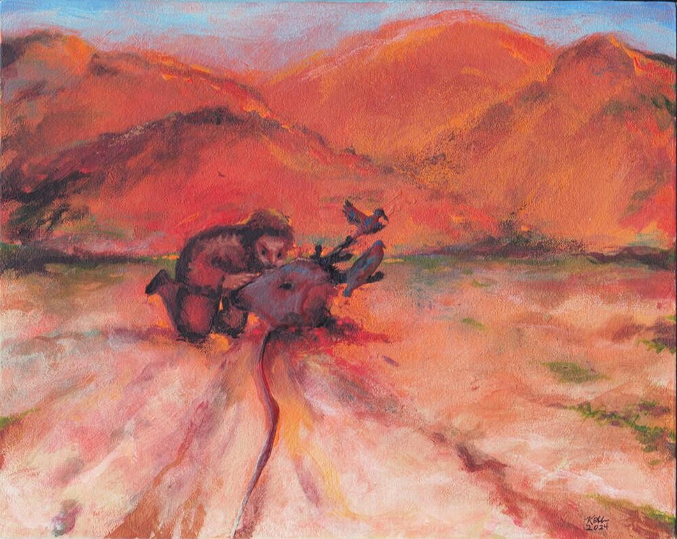 Neanderthal with Caribou Head